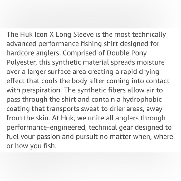 HUK Men's Icon X Long Sleeve Fishing Shirt, size XL, Blue - Picture 8 of 8